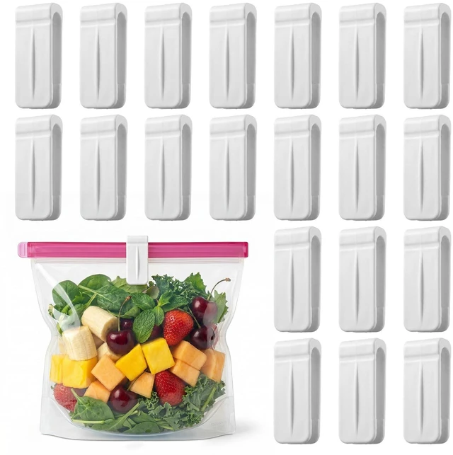 Main image of 20 Pcs Vacuum Storage Bags Sealing Clip, Reusable Zipper Labor Saver Sliding Grip Space Saver Sealer Bag Clips for Clothes Bedding Food Preservation