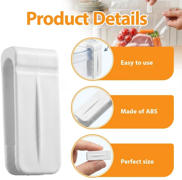 Alt view image 3 of 7 - 20 Pcs Vacuum Storage Bags Sealing Clip, Reusable Zipper Labor Saver Sliding Grip Space Saver Sealer Bag Clips for Clothes Bedding Food Preservation