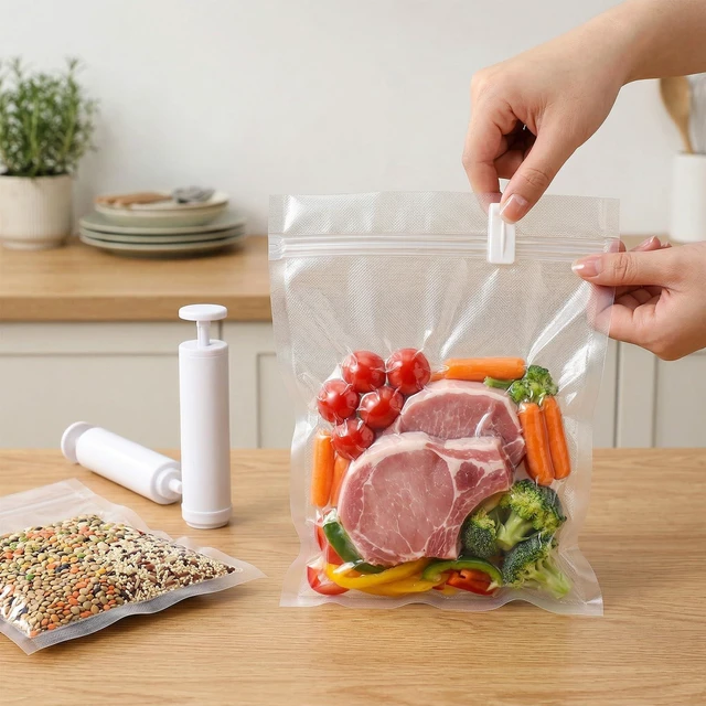 Alt view image 5 of 7 - 20 Pcs Vacuum Storage Bags Sealing Clip, Reusable Zipper Labor Saver Sliding Grip Space Saver Sealer Bag Clips for Clothes Bedding Food Preservation