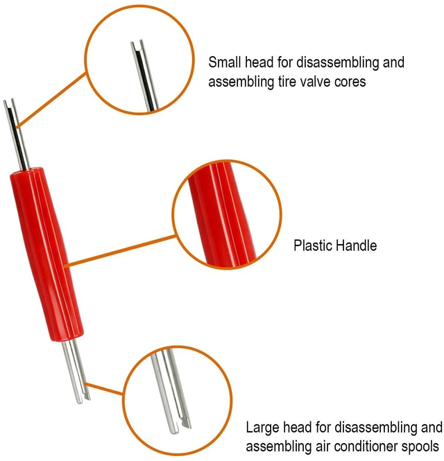 Alt view image 7 of 7 - Micsci Valve Stem Removal Tool, 20 PCS Valve Cores, 20 PCS Tire Valves Caps, 1 PCS 4-Way Valves Tool, Valve Core Remover Tool with Storage Box Universal for Cars/Motocycle/Bike