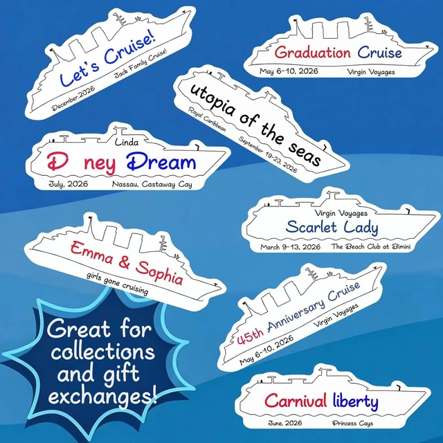 Alt view image 2 of 7 - PHOGARY 2 Pcs Cruise Ship Door Decorations Magnetic Set, Cruise Ship Magnets for Carnival Refrigerator Door Decor Gift Exchange