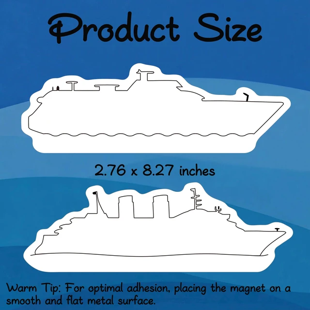 Alt view image 3 of 7 - PHOGARY 2 Pcs Cruise Ship Door Decorations Magnetic Set, Cruise Ship Magnets for Carnival Refrigerator Door Decor Gift Exchange