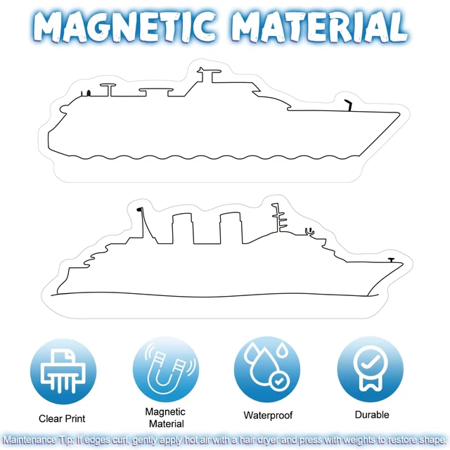Alt view image 4 of 7 - PHOGARY 2 Pcs Cruise Ship Door Decorations Magnetic Set, Cruise Ship Magnets for Carnival Refrigerator Door Decor Gift Exchange