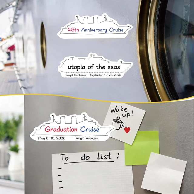 Alt view image 5 of 7 - PHOGARY 2 Pcs Cruise Ship Door Decorations Magnetic Set, Cruise Ship Magnets for Carnival Refrigerator Door Decor Gift Exchange