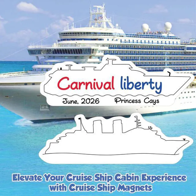 Alt view image 6 of 7 - PHOGARY 2 Pcs Cruise Ship Door Decorations Magnetic Set, Cruise Ship Magnets for Carnival Refrigerator Door Decor Gift Exchange