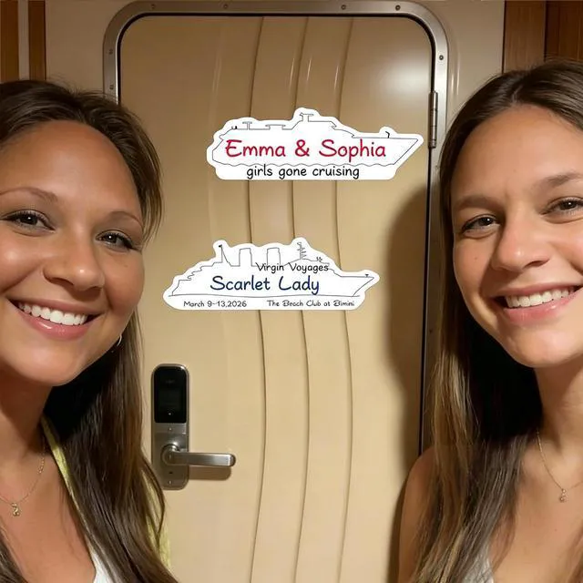Alt view image 7 of 7 - PHOGARY 2 Pcs Cruise Ship Door Decorations Magnetic Set, Cruise Ship Magnets for Carnival Refrigerator Door Decor Gift Exchange