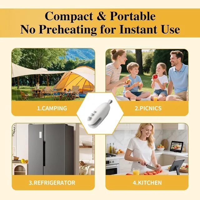 Alt view image 7 of 7 - 2Pcs Mini Bag Sealer with Cutter and Magnet, Portable Handheld 2 in 1 Rechargeable Food Bag Sealer, Mini Bag Sealer Magnetic, Heat Sealer for Plastic Bag Snack Bag Food Storage (White+Blue)