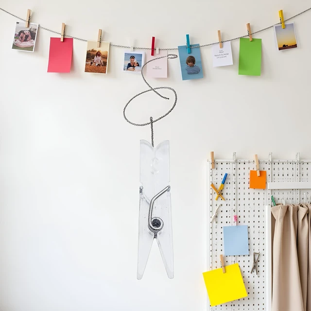 Alt view image 3 of 7 - 20pcs Clear Plastic Clothes Pins,Clothes Line String Clips, Mini Clothes Pins Photo Paper Peg Pins Craft Clips, Storage and Organization (2.5cm)