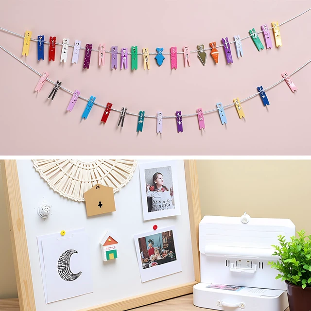 Alt view image 2 of 7 - 20pcs Clear Plastic Clothes Pins,Clothes Line String Clips, Mini Clothes Pins Photo Paper Peg Pins Craft Clips, Storage and Organization (2.5cm)