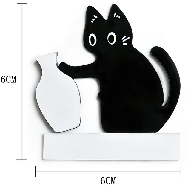 Alt view image 3 of 7 - Cat Whisker Holder Keepsake Acrylic Refrigerator Decorations Pet Keepsake Cute Cat Pushing Vase Pet Whisker Collector-1 Pcs