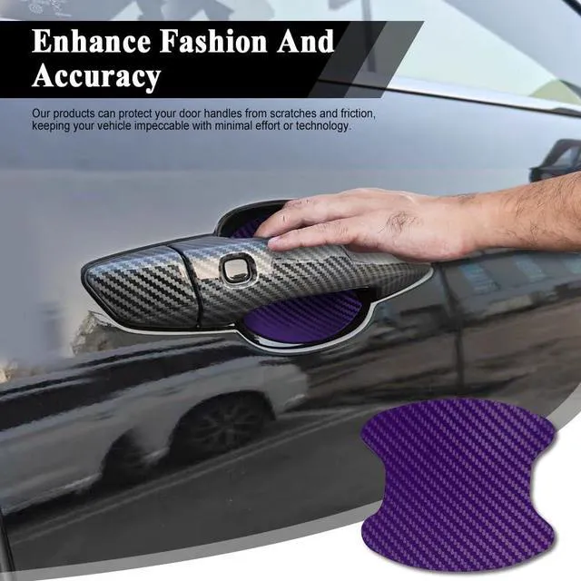Alt view image 7 of 7 - 4PCS Car Door Handle Cup Scratch Protector, Car Door Handle Sticker, Scratch Auto Door Protective Film, Car Accessories Car Door Handle Protective Films Universal for Cars (Purple, 4PCS)