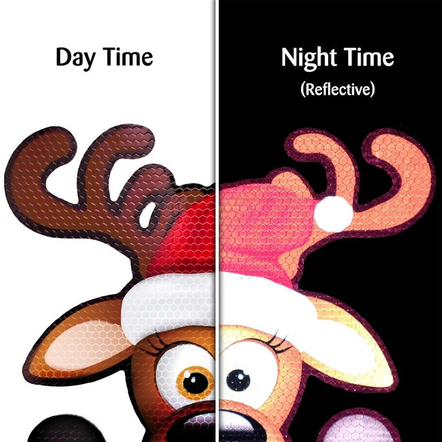 Alt view image 4 of 7 - Bigtime Signs Jumbo Reflective Magnetic Santa's Helper Reindeer Face Car Decorations Kit - Funny Holiday Automotive Magnet (Reindeer)