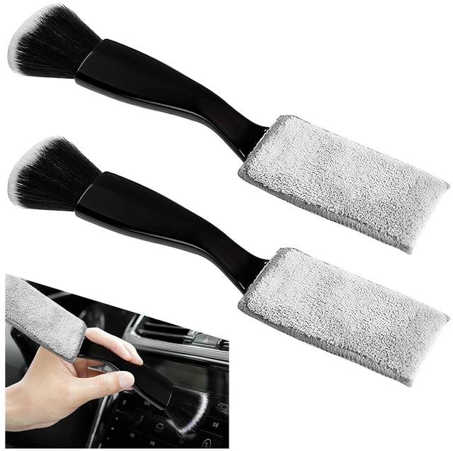 Main image of Rdxcv 2 PCS Double Head Brush for Car Cleaning, 2 in 1 Soft Bristles Auto Interior Dust Cleaner Air Vent Detailing Brush, Portable Double-Ended Dashboard Cleaning Tool for Most Vehicles