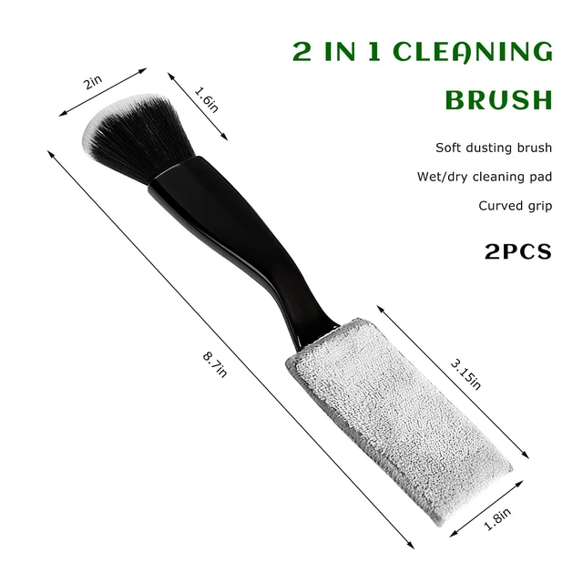 Alt view image 2 of 6 - Rdxcv 2 PCS Double Head Brush for Car Cleaning, 2 in 1 Soft Bristles Auto Interior Dust Cleaner Air Vent Detailing Brush, Portable Double-Ended Dashboard Cleaning Tool for Most Vehicles
