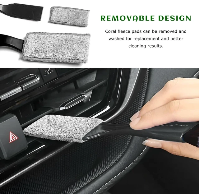 Alt view image 3 of 6 - Rdxcv 2 PCS Double Head Brush for Car Cleaning, 2 in 1 Soft Bristles Auto Interior Dust Cleaner Air Vent Detailing Brush, Portable Double-Ended Dashboard Cleaning Tool for Most Vehicles