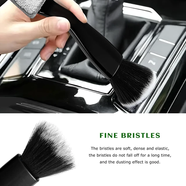 Alt view image 4 of 6 - Rdxcv 2 PCS Double Head Brush for Car Cleaning, 2 in 1 Soft Bristles Auto Interior Dust Cleaner Air Vent Detailing Brush, Portable Double-Ended Dashboard Cleaning Tool for Most Vehicles