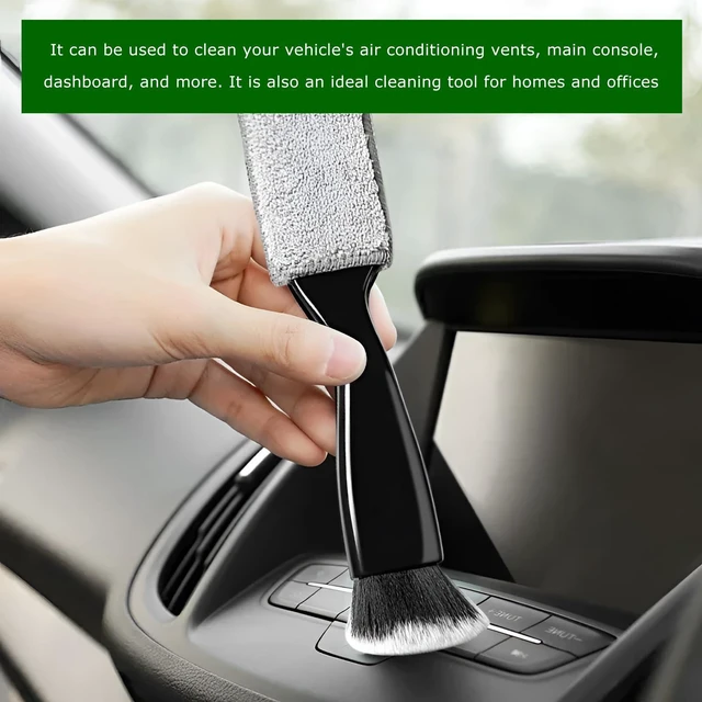 Alt view image 6 of 6 - Rdxcv 2 PCS Double Head Brush for Car Cleaning, 2 in 1 Soft Bristles Auto Interior Dust Cleaner Air Vent Detailing Brush, Portable Double-Ended Dashboard Cleaning Tool for Most Vehicles
