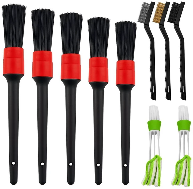 Main image of SWPHRT 10PCS Car Detailing Brush Set, Vehicle Interior Cleaning Kit Includes Steel Wire and Air Vent Brushes, Automotive Detail Dusting Cleaner Tool Set, Universal for Most Vehicles