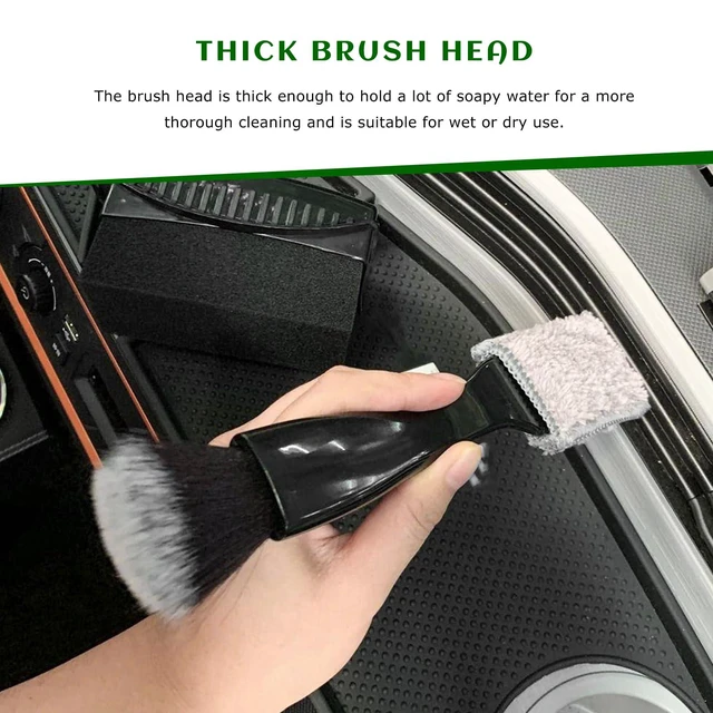 Alt view image 5 of 6 - Rdxcv 2 PCS Double Head Brush for Car Cleaning, 2 in 1 Soft Bristles Auto Interior Dust Cleaner Air Vent Detailing Brush, Portable Double-Ended Dashboard Cleaning Tool for Most Vehicles