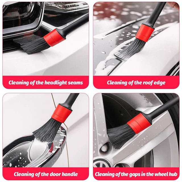 Alt view image 5 of 6 - SWPHRT 10PCS Car Detailing Brush Set, Vehicle Interior Cleaning Kit Includes Steel Wire and Air Vent Brushes, Automotive Detail Dusting Cleaner Tool Set, Universal for Most Vehicles