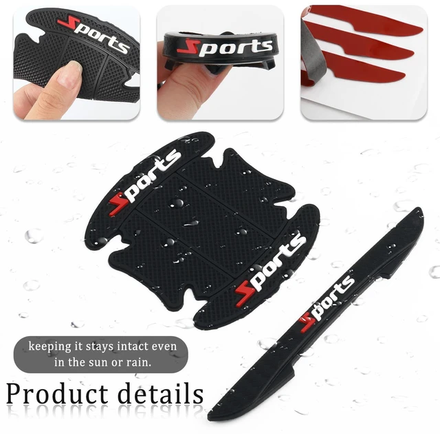 Alt view image 3 of 7 - 8PCS Car Door Protectors Kit with 4 Auto Knob Protectors&4 Bowl Sticker | Stylish Sports Car Door Handle Scratch Protector,Automotive Exterior Accessories for Most Vehicles