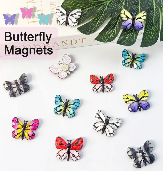 Alt view image 2 of 7 - Tandarui Butterfly Magnets Refrigerator for Whiteboard,Small Cute Magnets | 12Pcs Strong Fridge Magnets Cute for Loker,Kitchen,Office, Classroom,Home Decor, Ideal Holiday Birthday Gift for Friends