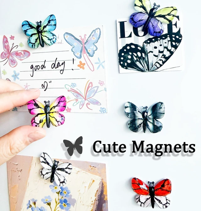 Alt view image 7 of 7 - Tandarui Butterfly Magnets Refrigerator for Whiteboard,Small Cute Magnets | 12Pcs Strong Fridge Magnets Cute for Loker,Kitchen,Office, Classroom,Home Decor, Ideal Holiday Birthday Gift for Friends