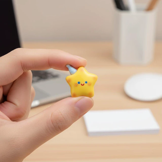 Alt view image 6 of 7 - SKGXU 12 Pcs Cute Star Fridge Magnets, Strong Decorative Refrigerator Magnets, 3D Smiley Face Locker Magnets for Whiteboard, Office, School & Home