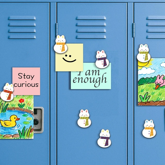 Alt view image 2 of 7 - TYNOGARD16 Pcs Resin Fridge Magnets Snowman Bunny Pattern Refrigerator Magnet Cute Magnetic Small Funny Decorative Designs for Office, Kitchen, Home, School, Locker, Cabinet, Whiteboard & Gift Animal
