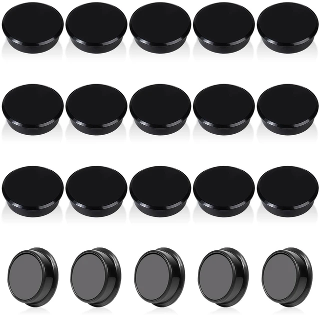 Main image of QOJOPU Fridge Magnets - 20PCS Strong Round Black Refrigerator Magnets, Small Heavy Duty Magnets for Whiteboard, Locker, Office, Kitchen, Classroom, Mini Cute Magnet - Decorative Funny Magnetic Dots