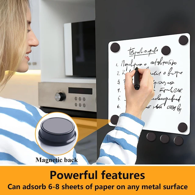 Alt view image 4 of 7 - QOJOPU Fridge Magnets - 20PCS Strong Round Black Refrigerator Magnets, Small Heavy Duty Magnets for Whiteboard, Locker, Office, Kitchen, Classroom, Mini Cute Magnet - Decorative Funny Magnetic Dots