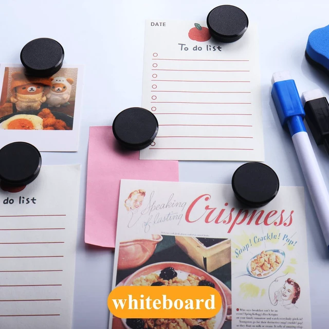 Alt view image 7 of 7 - QOJOPU Fridge Magnets - 20PCS Strong Round Black Refrigerator Magnets, Small Heavy Duty Magnets for Whiteboard, Locker, Office, Kitchen, Classroom, Mini Cute Magnet - Decorative Funny Magnetic Dots