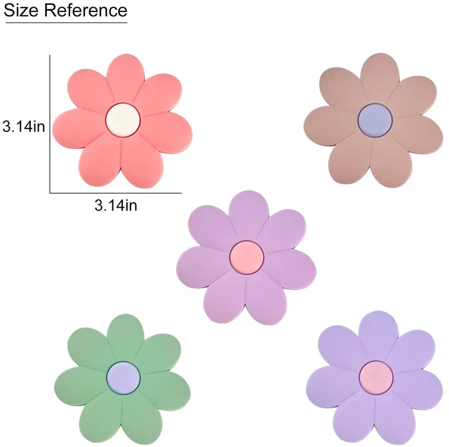 Alt view image 2 of 7 - 3.14" Large Flower Magnets Refrigerator, 5 Color Locker Accessories Fridge Magnet Locker Decor, Cute Whiteboard Magnets, Locker Decorations - 5 PCS