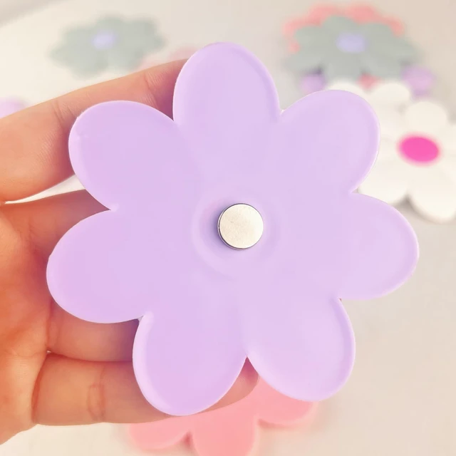 Alt view image 5 of 7 - 3.14" Large Flower Magnets Refrigerator, 5 Color Locker Accessories Fridge Magnet Locker Decor, Cute Whiteboard Magnets, Locker Decorations - 5 PCS