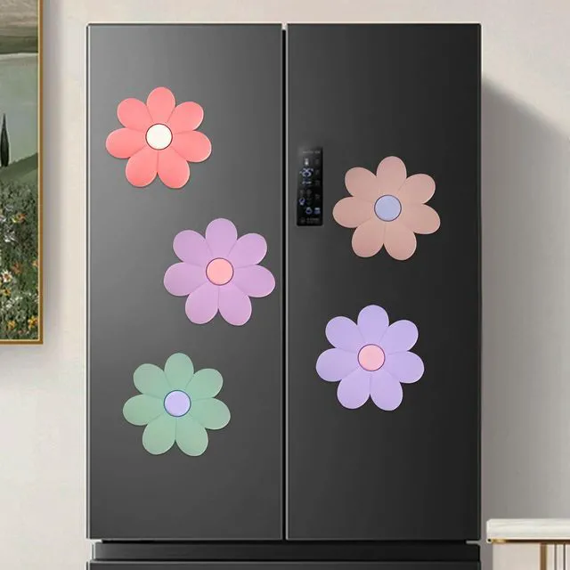 Alt view image 7 of 7 - 3.14" Large Flower Magnets Refrigerator, 5 Color Locker Accessories Fridge Magnet Locker Decor, Cute Whiteboard Magnets, Locker Decorations - 5 PCS