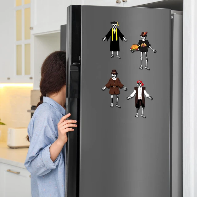Alt view image 4 of 6 - Xuhal 15 Sets Classroom Skeleton Dress up Magnet | Funny Festival Skeleton Fridge Magnets for Refrigerators Toolboxes Lockers Home Decoration