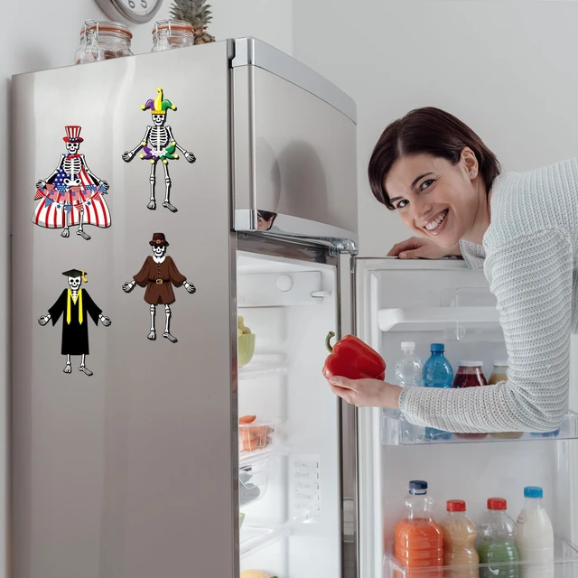 Alt view image 5 of 6 - Xuhal 15 Sets Classroom Skeleton Dress up Magnet | Funny Festival Skeleton Fridge Magnets for Refrigerators Toolboxes Lockers Home Decoration