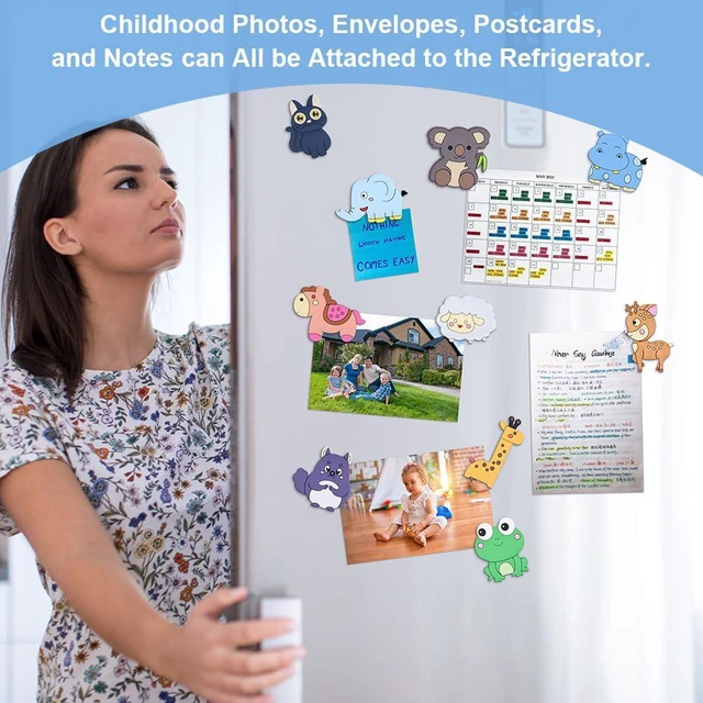 Alt view image 5 of 6 - AUAUY 12 PCS Refrigerator Magnets, Fridge Magnets Full Back Magnetic | Cute Animals Magnet for Whiteboard, Kitchen, Home Locker, Office, Classroom