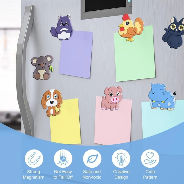 Alt view image 4 of 6 - AUAUY 12 PCS Refrigerator Magnets, Fridge Magnets Full Back Magnetic | Cute Animals Magnet for Whiteboard, Kitchen, Home Locker, Office, Classroom