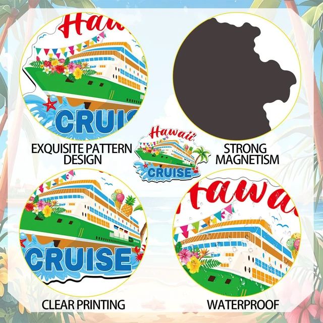 Alt view image 6 of 7 - 25Pcs Summer Cruise Door Magnets Decorations, Tropical Hawaii Refrigerator Magnets Summer Magnetic Cruise Ship Door Decorations for Cabin Fridge Garage Locker Decor