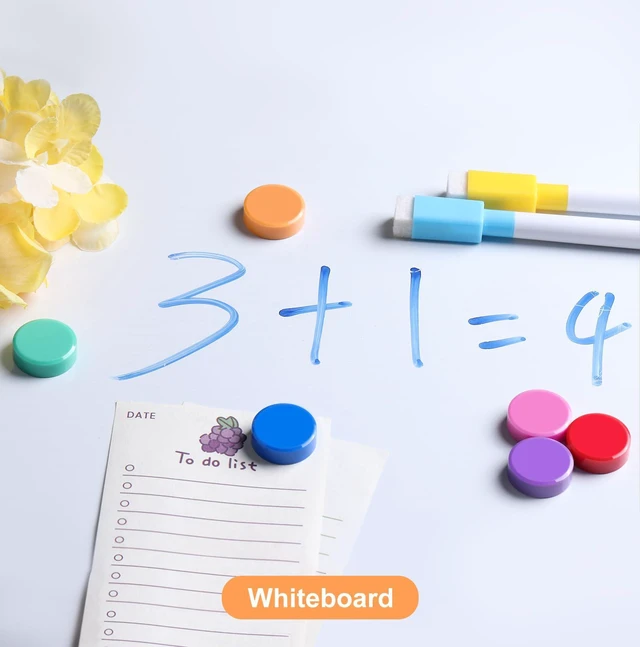 Alt view image 3 of 7 - ZDZBLX Fridge Magnets, 20 PCS Strong Refrigerator Magnets in 10 Colors, Heavy Duty Small Round Magnets for Whiteboard, Locker, Classroom, Office, Cute Mini Decorative Magnets for Fridge, Home, Kitchen