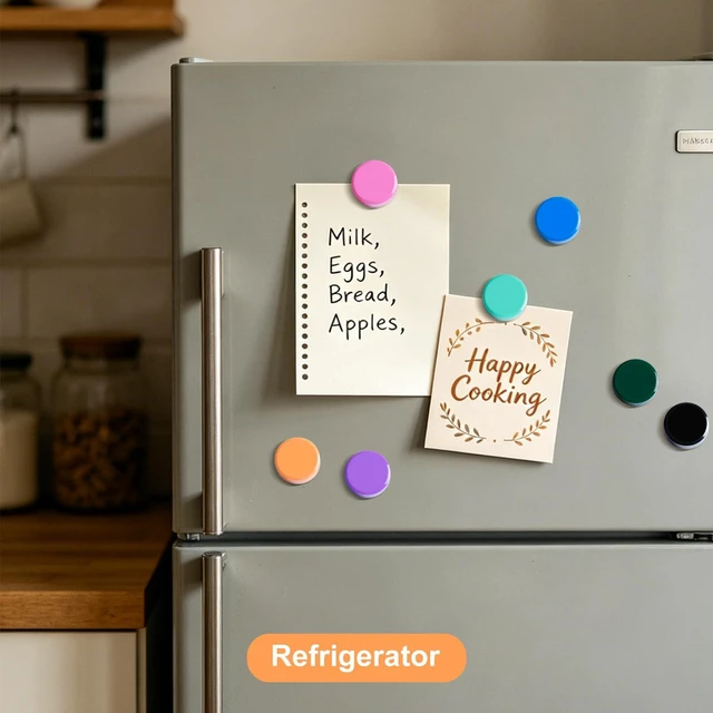 Alt view image 5 of 7 - ZDZBLX Fridge Magnets, 20 PCS Strong Refrigerator Magnets in 10 Colors, Heavy Duty Small Round Magnets for Whiteboard, Locker, Classroom, Office, Cute Mini Decorative Magnets for Fridge, Home, Kitchen