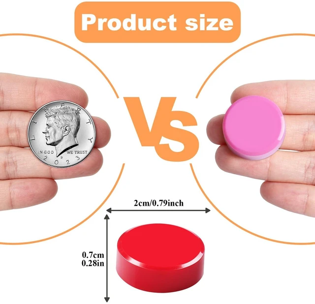 Alt view image 4 of 7 - ZDZBLX Fridge Magnets, 20 PCS Strong Refrigerator Magnets in 10 Colors, Heavy Duty Small Round Magnets for Whiteboard, Locker, Classroom, Office, Cute Mini Decorative Magnets for Fridge, Home, Kitchen