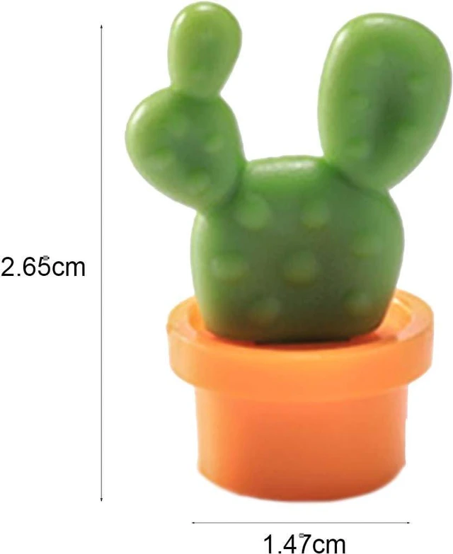 Alt view image 2 of 7 - 6Pcs White Fridge Magnets, Cute Cactus Sticker Magnet Stickers, Whiteboard Magnet Decorative Locker Fridge Stickers for Home Kitchen Office Use Refrigerator Magnets