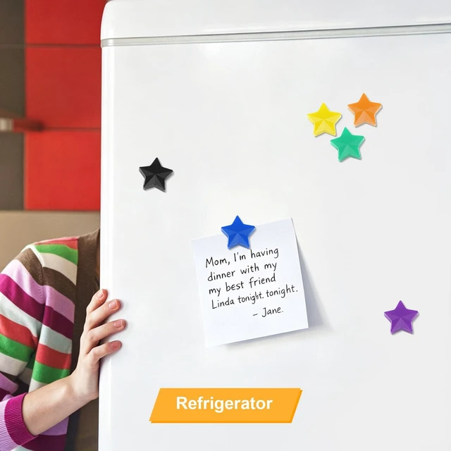 Alt view image 6 of 7 - ZDZBLX Fridge Magnets, 10 Pack Colorful Strong Refrigerator Magnets, Small Star Decorative Magnets for Whiteboard, Locker, Classroom, Office, Heavy Duty Mini Magnet,Cute Magnet for School, Home Decor