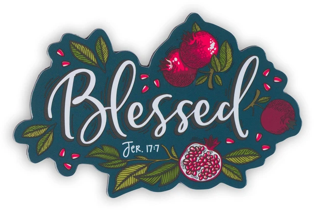 Main image of Inspirational Refrigerator Scripture Magnet for Women & Girls with Bible Verse: Blessed - Jeremiah 17:7 Fruit Themed Fridge Magnet, Home & Kitchen Decorations, Size 3.3" x 2.3"