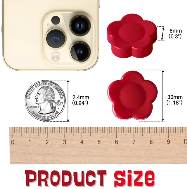 Alt view image 4 of 7 - PYJLBX 10 Pack Heavy Duty Fridge Magnets - Small Strong Refrigerator Magnets for Whiteboard, Kitchen, Office, Classroom - Decorative Cute Mini Sunflower Petal Magnets for Maps, Lockers, Crafts (Red)