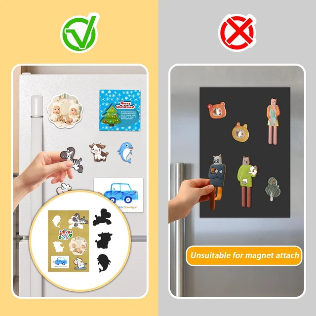 Alt view image 4 of 7 - Magnetic Sheets with Adhesive Backing, 6 Pack 4" x 6" Picture Size | Flexible Photo Magnets For Refrigerator, Sticky Magnet Sheet, Easy Peel and Stick for Crafts, Classroom Decorations