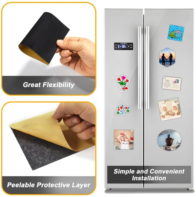 Alt view image 6 of 7 - Magnetic Sheets with Adhesive Backing, 6 Pack 4" x 6" Picture Size | Flexible Photo Magnets For Refrigerator, Sticky Magnet Sheet, Easy Peel and Stick for Crafts, Classroom Decorations