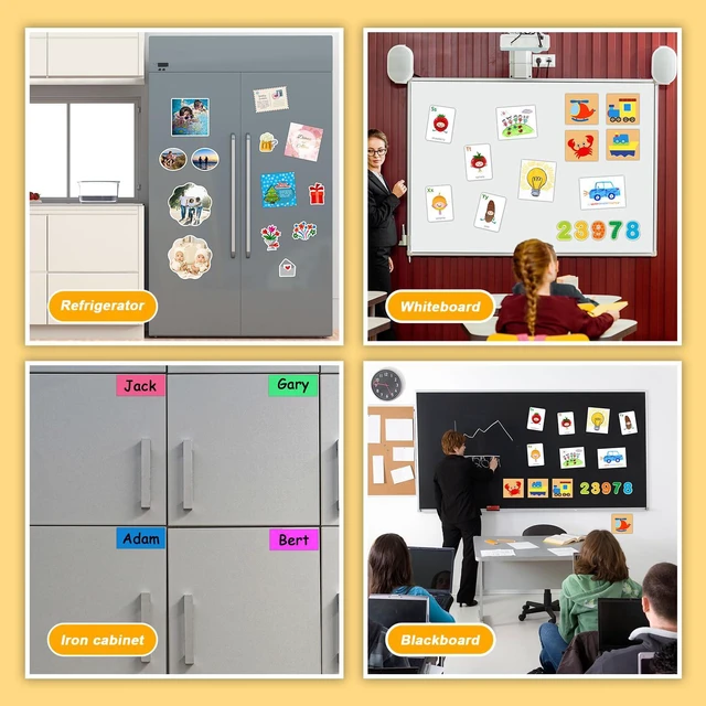 Alt view image 7 of 7 - Magnetic Sheets with Adhesive Backing, 6 Pack 4" x 6" Picture Size | Flexible Photo Magnets For Refrigerator, Sticky Magnet Sheet, Easy Peel and Stick for Crafts, Classroom Decorations